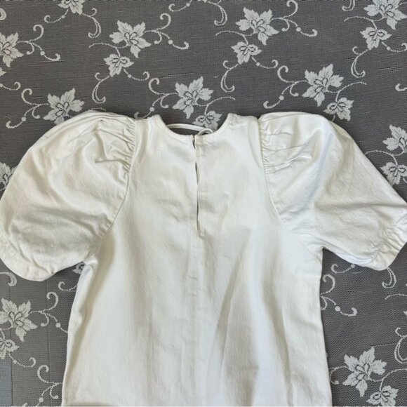 Citizens of Humanity Delilah Puff Sleeved White Denim Dress Sz XS - Picture 4 of 10